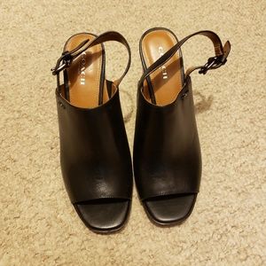 Coach peep toe with block heel